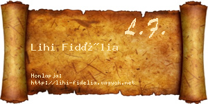 Lihi Fidélia névjegykártya